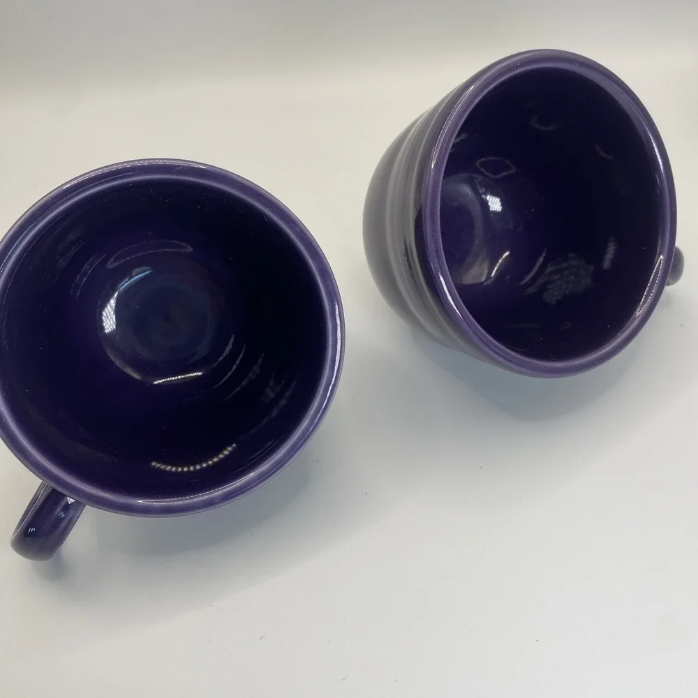 Fiesta‎ Dinner Ware 2 Plum Purple Tea Coffee Cups Retired Color C Handle